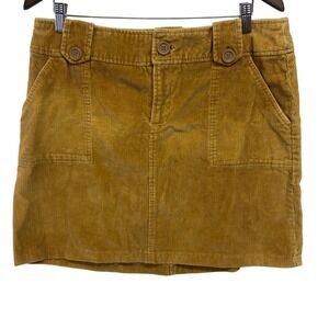 Vintage Carolina Blues Corduroy Mini‎ Skirt Size 14 Brown Tan Pockets Casual